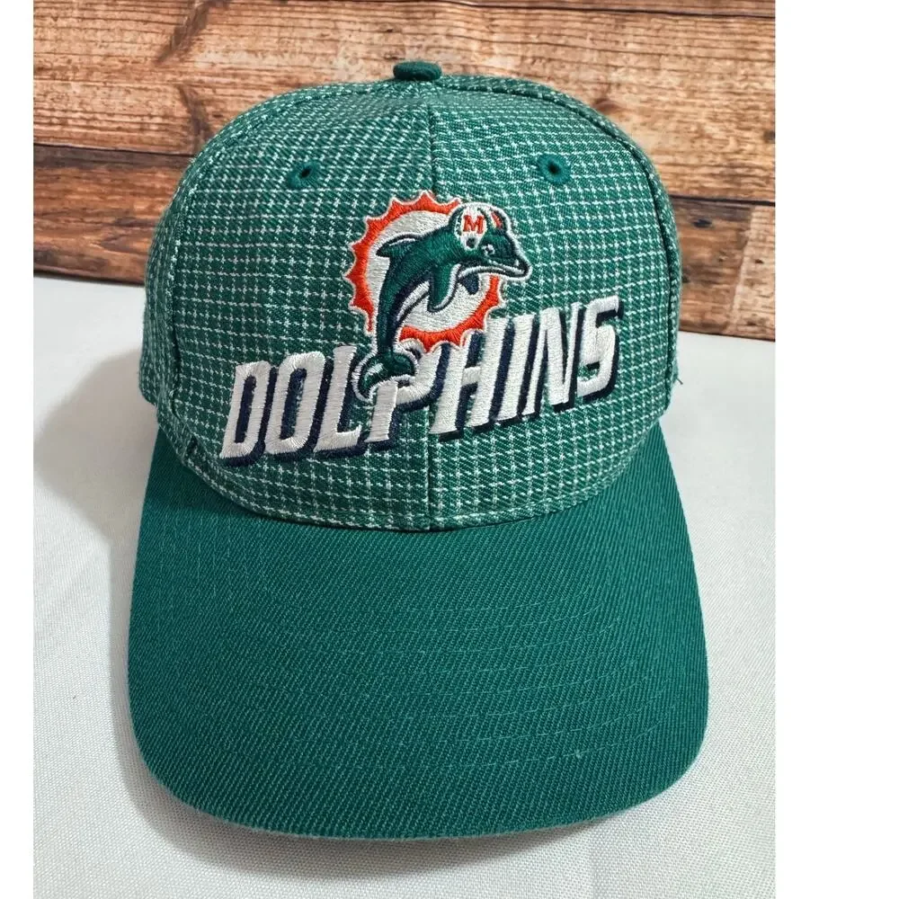 Vintage 90s Miami Dolphins Pro Line Logo Athletic Green Orange Hat
